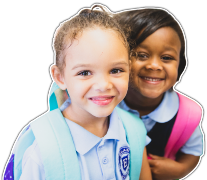 Two smiling elementary school students